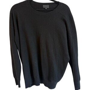 J. Crew Black Italian Cashmere Black Crewneck Sweater, Size Medium
